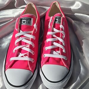 Converse Low Top Sneakers - Hyper Pink with White Accents
